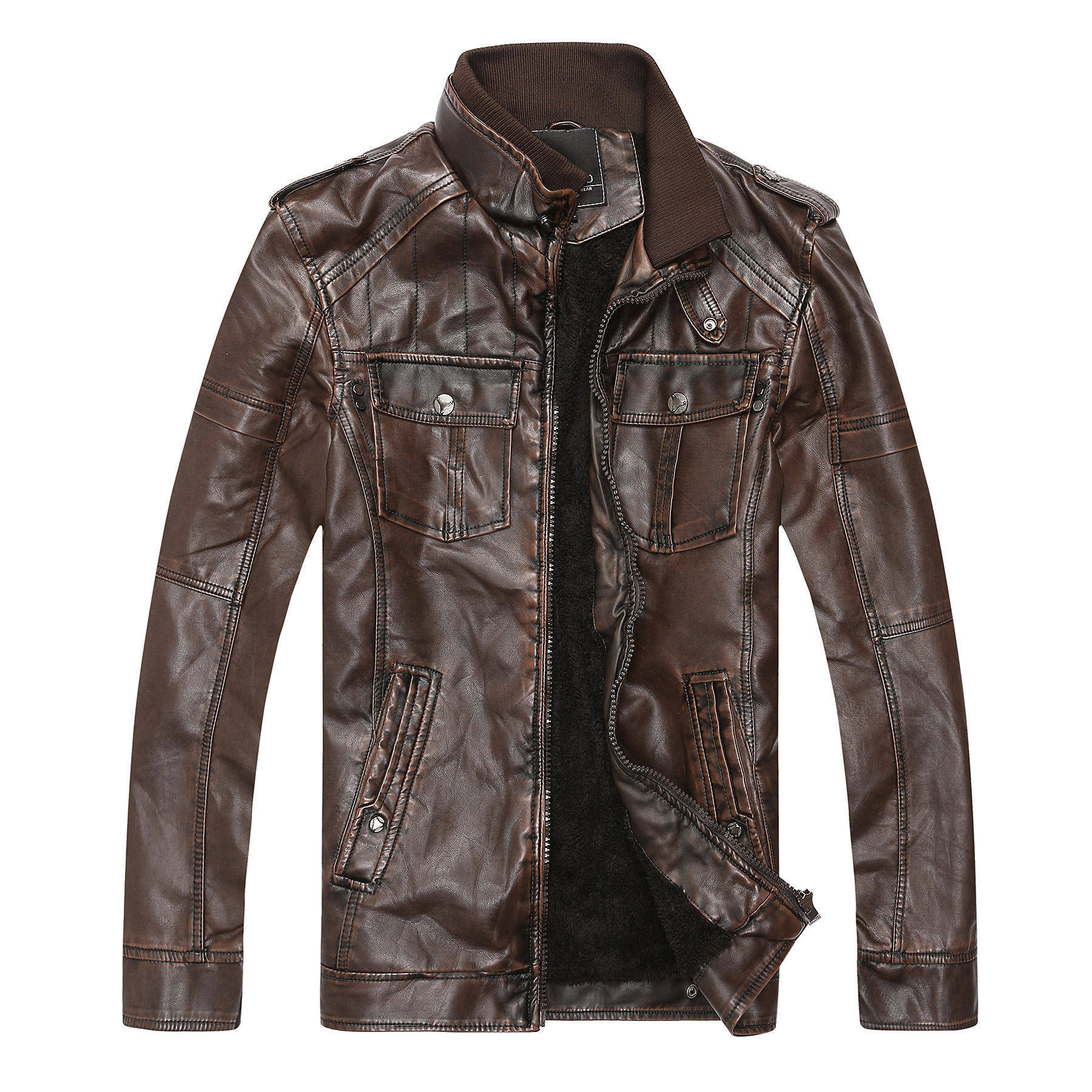 man pu jacket 9701 dk.brown